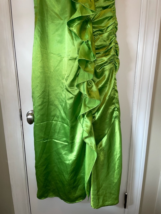 Chartreuse Maxi Ruffled Dress - Picture 3 of 7
